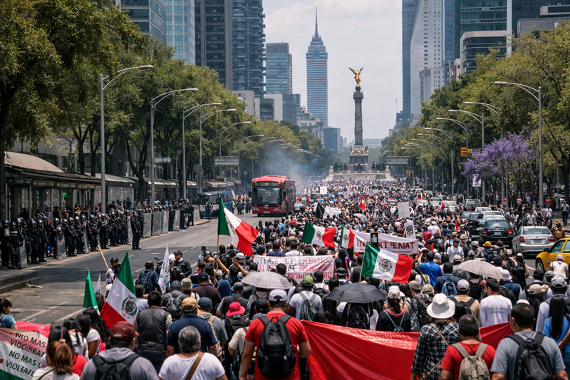 Sábado con marchas y tráfico intenso en CDMX