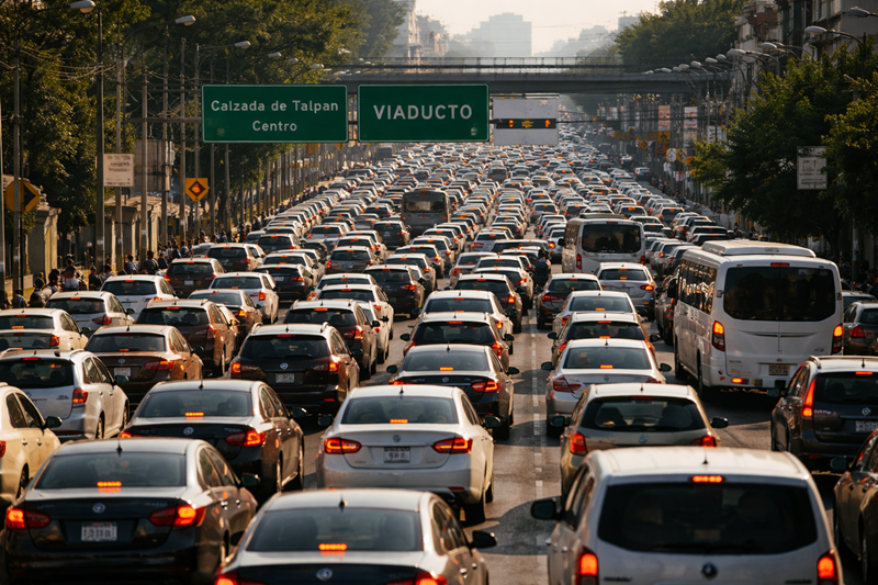 Colapso vial en CDMX: Cierres en el sur y protestas bloquean Reforma